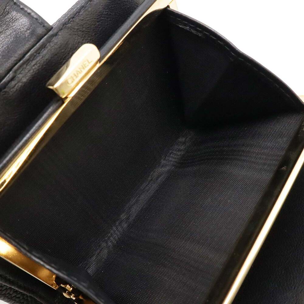 CHANEL Authentic Black Caviar Leather Logo Wallet - Picture 9 of 10